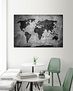 Obraz Mapa sveta čiernobiela